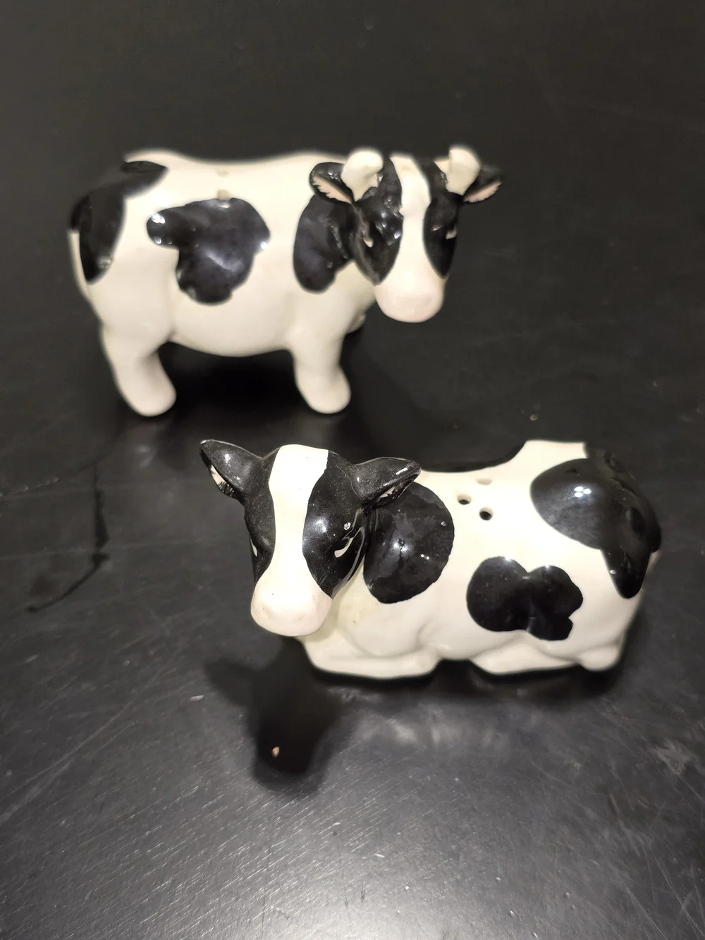 Black & White Cow Ceramic Salt and Pepper Shakers